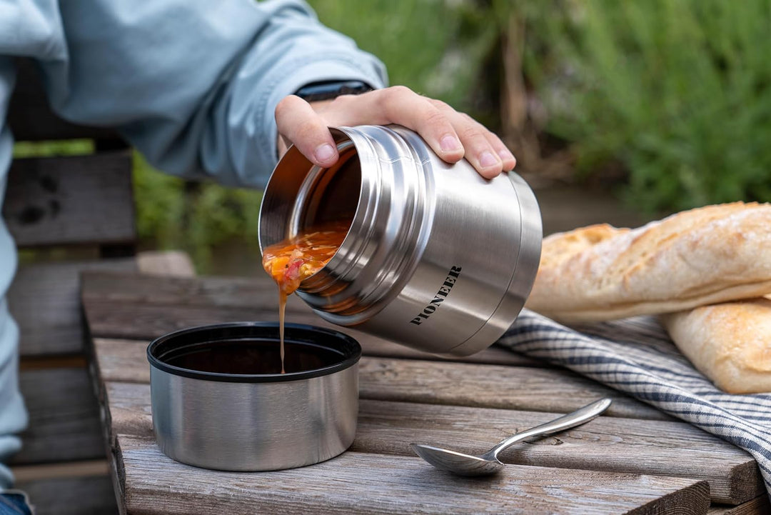 Pioneer Thermo-Speisegefäss 0, 5 L Edelstahl Doppelwandig Isolier-Suppenbehälter 8 Stunden Heiss 24