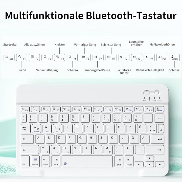 Tastatur Hülle für iPad 9./ 8./ 7.Gen (2021/2020/2019) mit Stifthalter, Soft TPU Schutzhülle, magnet