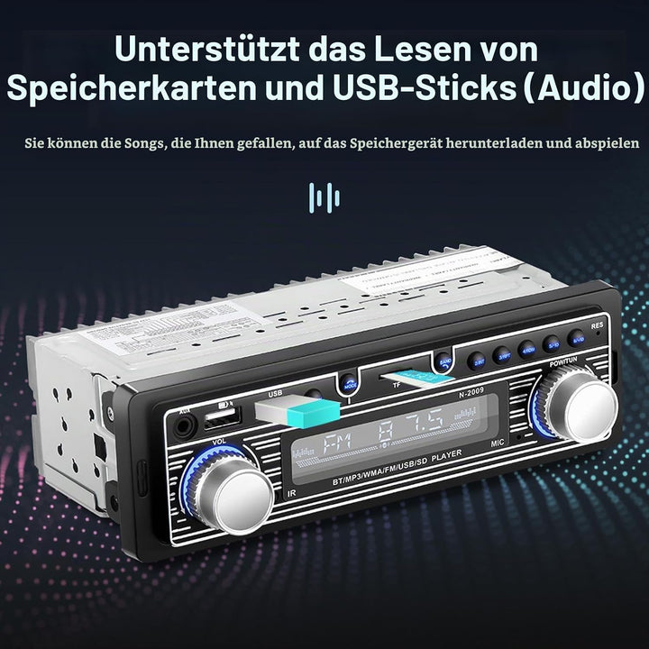 Auto-Audio-Receiver, Single-Din-Multimedia-Autoradio, Bluetooth FM, MP3 USB, SD-Digital-FM-Radio-Aud