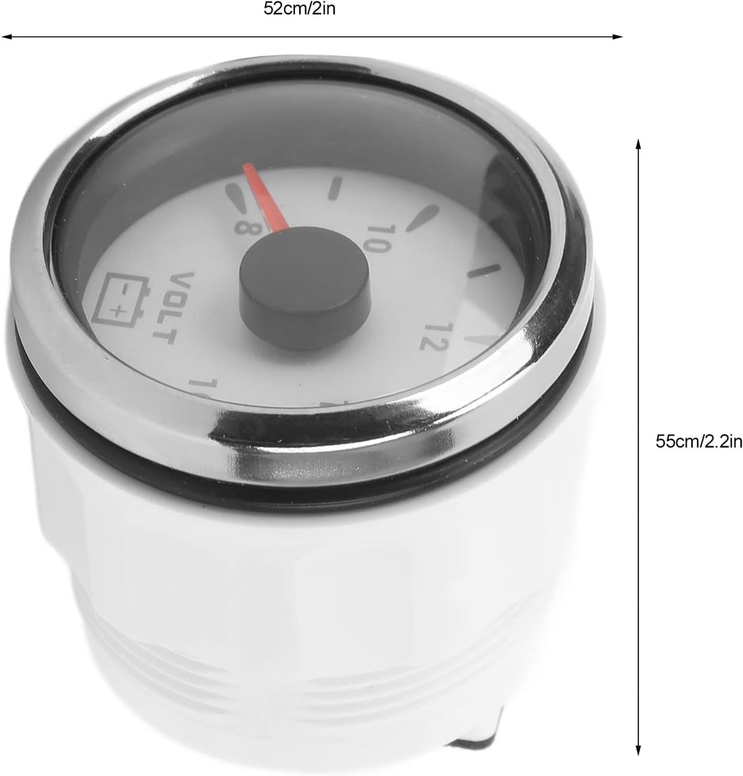 Boot Voltmeter, Marine 52mm Spannungsmesser 8-16V Zeiger Wasserdichtes Voltmeter Marine Spannungsmes