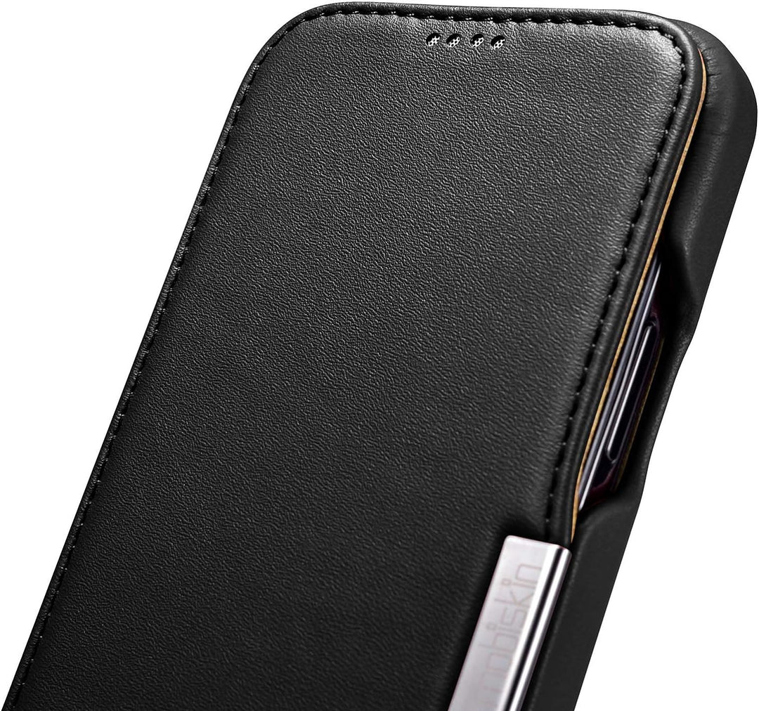 Mobiskin Hülle kompatibel mit Apple iPhone 12 Mini (5,4 Zoll), Handyhülle mit echtem Leder, Case, Sc