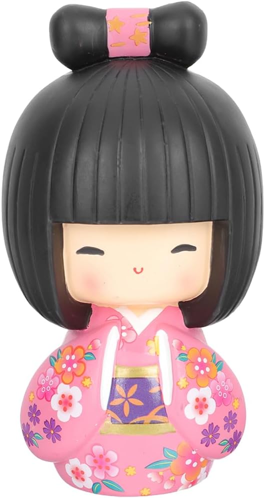 BESPORTBLE Japanische Kokeshi Puppen Geisha Figur Miniatur Kimono Puppen Geisha Puppe Deko Sammelfig