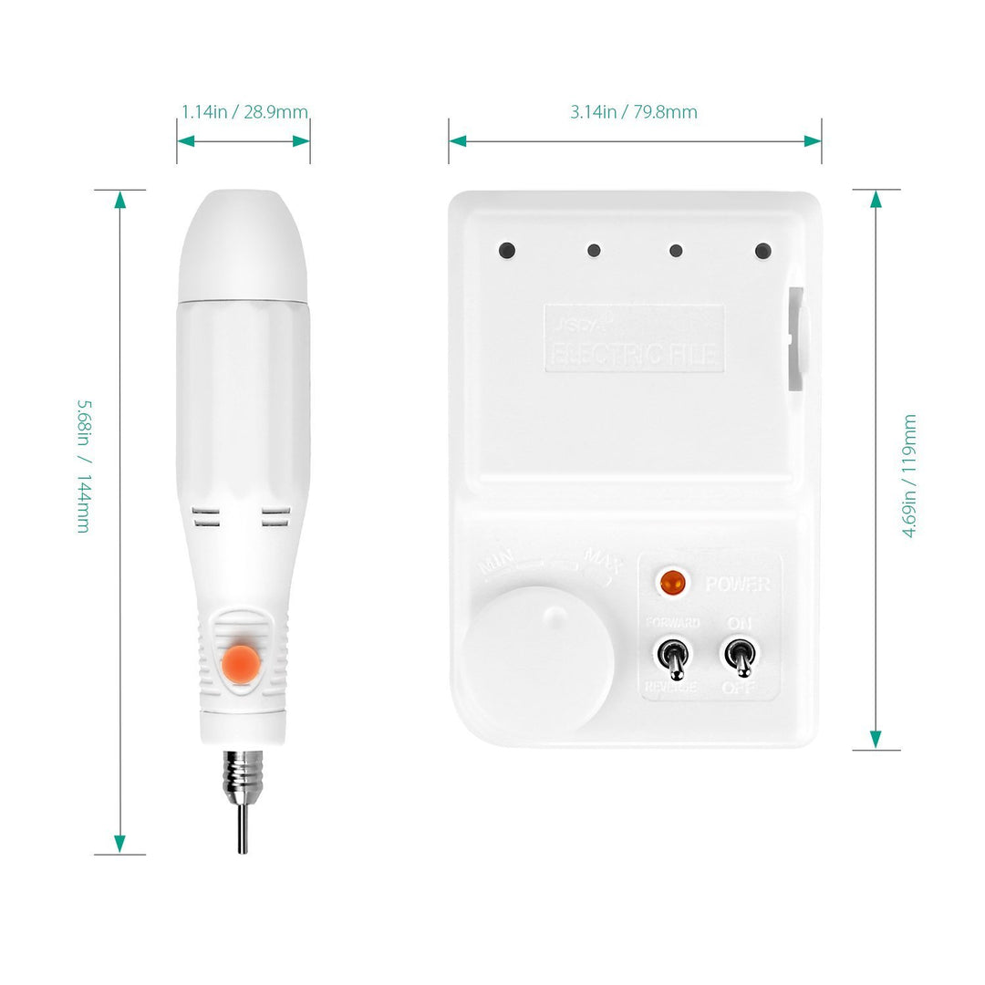 Nagelfräser elektrisch JSDA® 6MW Inkl Diamant 4x Bits Set und 1x Keramik Aufsatz Maniküre/Pediküre F