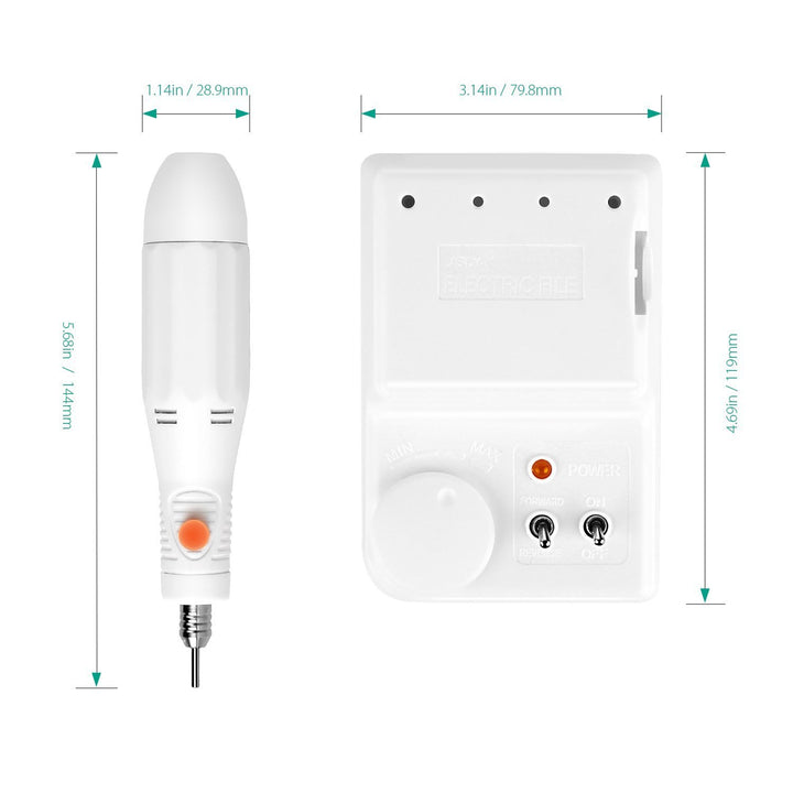 Nagelfräser elektrisch JSDA® 6MW Inkl Diamant 4x Bits Set und 1x Keramik Aufsatz Maniküre/Pediküre F
