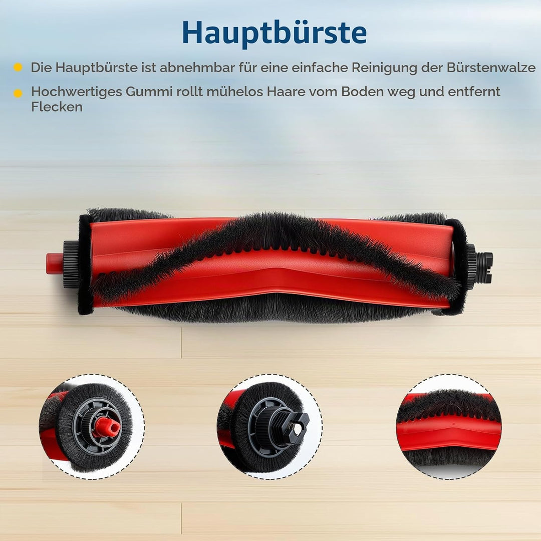 22 Stück Zubehör für Roborock Q7 M5/ Q7 L5+ Saugroboter Ersatzteile, 2 Hauptbürsten, 6 HEPA-Filter,