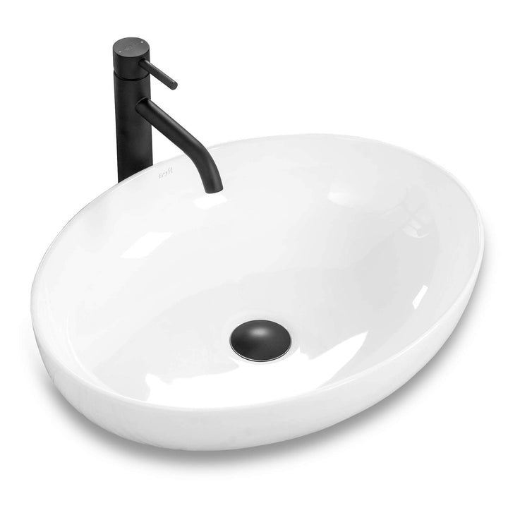 VBChome Waschbecken 50 x 39 Keramik Oval Waschtisch Handwaschbecken AUFSATZWASCHBECKEN WASCHSCHALE G