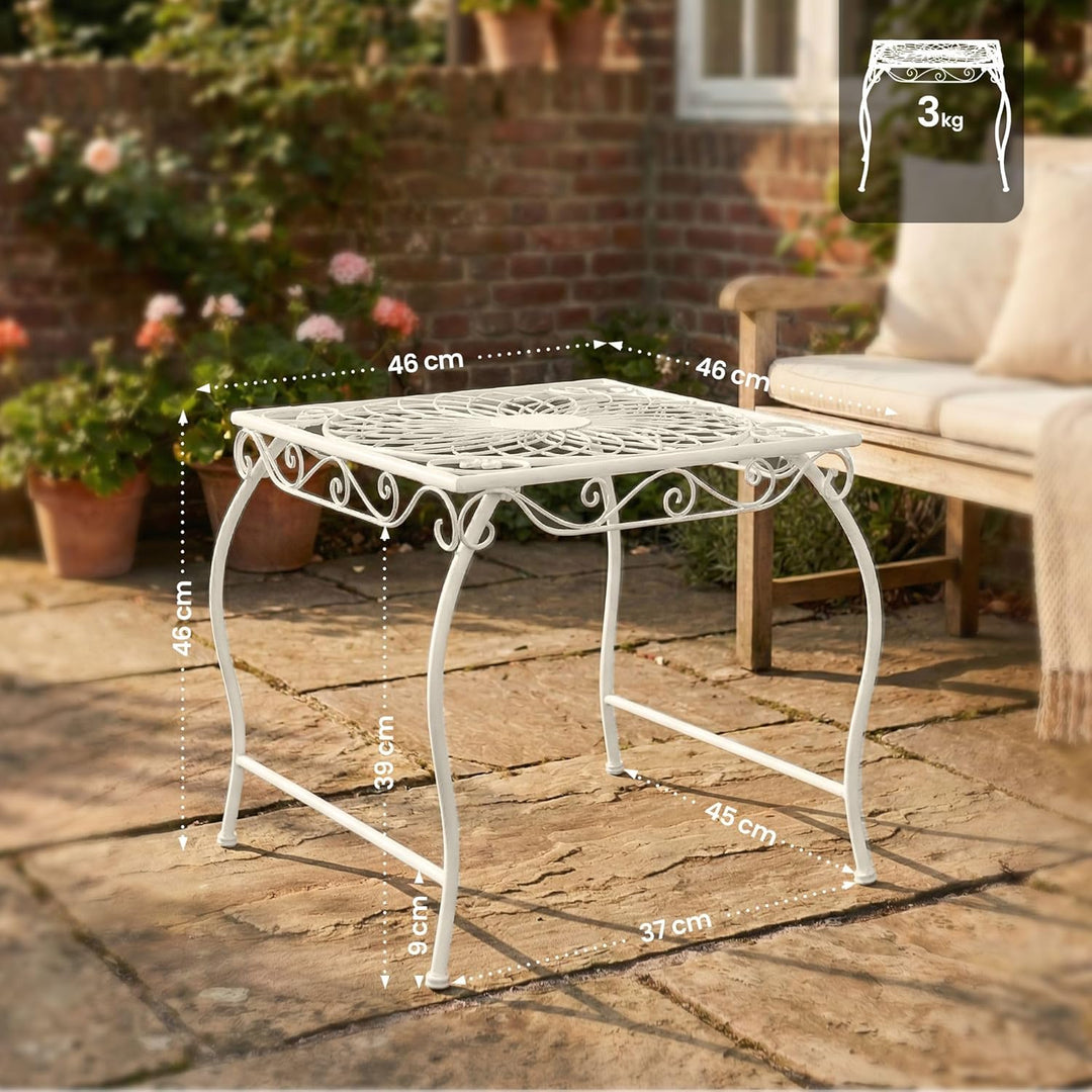 CLP Eisentisch Zarina in nostalgischem Design I Robuster Gartentisch mit kunstvollen Verzierungen, F