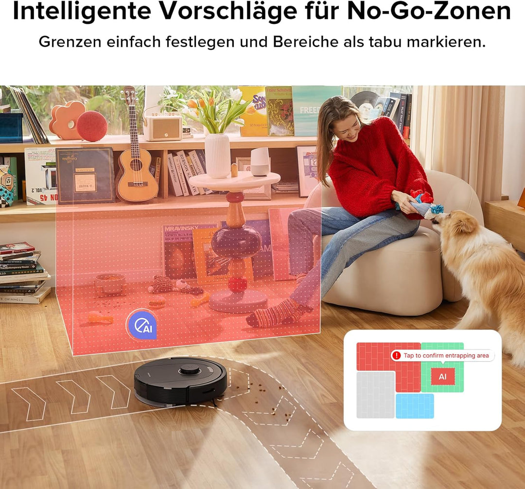 roborock Q5 Pro Saugroboter mit DuoRoller-Bürste, 5500Pa Saugkraft, 770mL Staubbehälter, 180mL Wasse