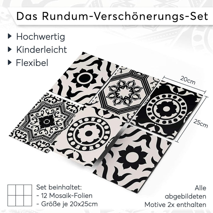 CREATISTO Mosaik-Fliesen Fliesensticker Fliesenfolie - Hochwertige Sticker Aufkleber für Wandfliesen