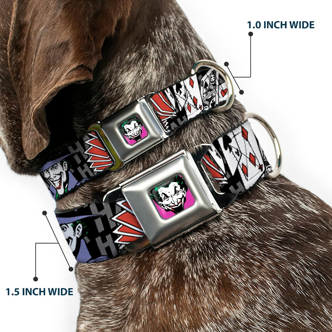 Buckle Down 22,9–38,1 cm jka-Joker Face Hund Halsband WL - Fits 18-32" - 1.5" Wide, WL - Fits 18-32"