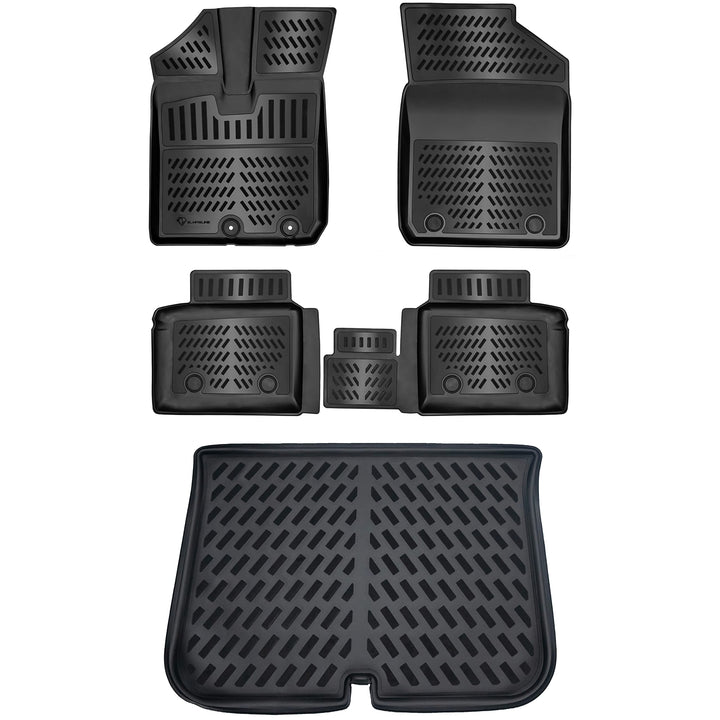 ELMASLINE 3D Gummimatten &amp; Kofferraumwanne Set für Dacia Spring 1 2021-2026 | Fussmatten Zubehör