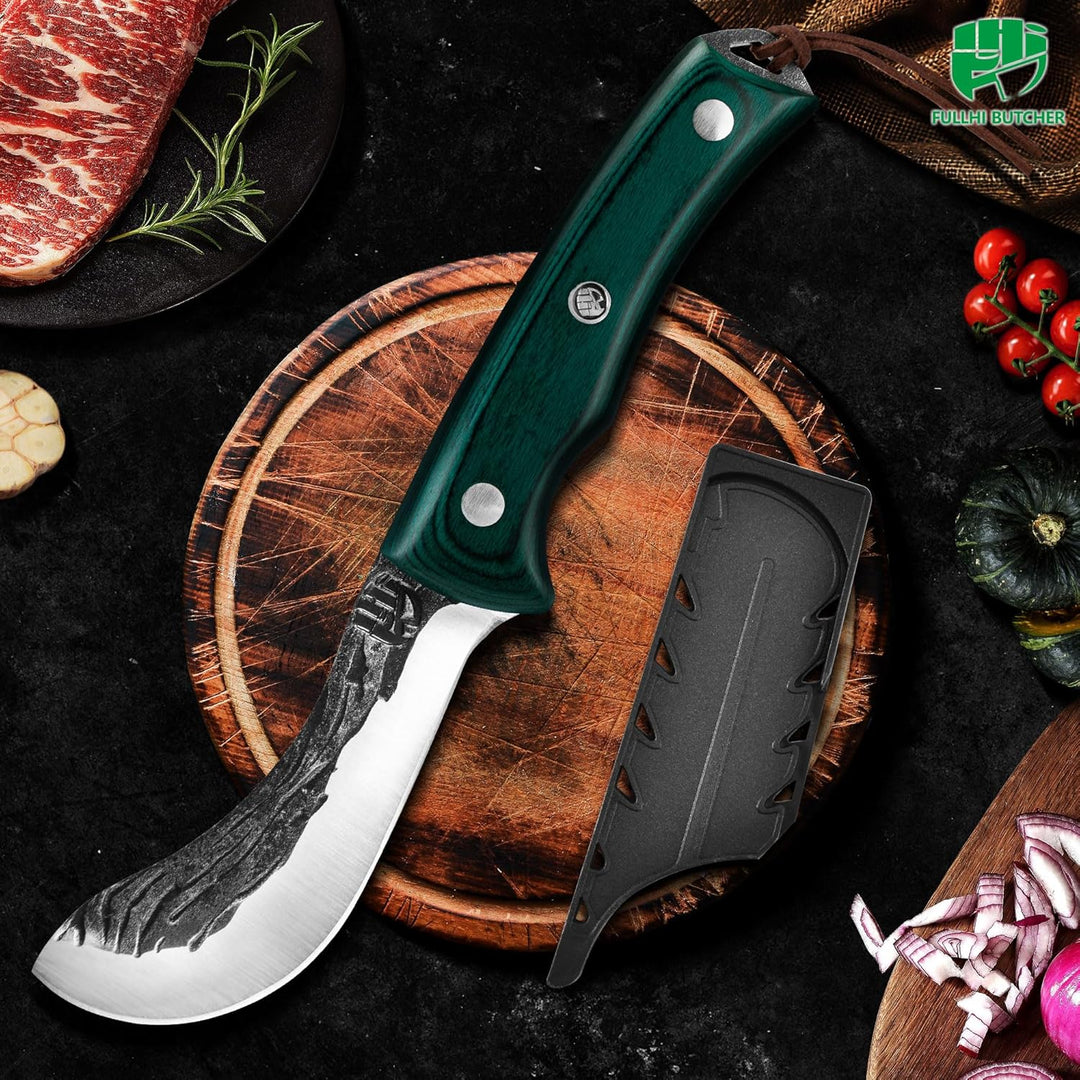 FULLHI Ausbeinmesser, Multi-Farben Griff Full Tang Küchenmesser, High Carbon Steel Carving Fishing D