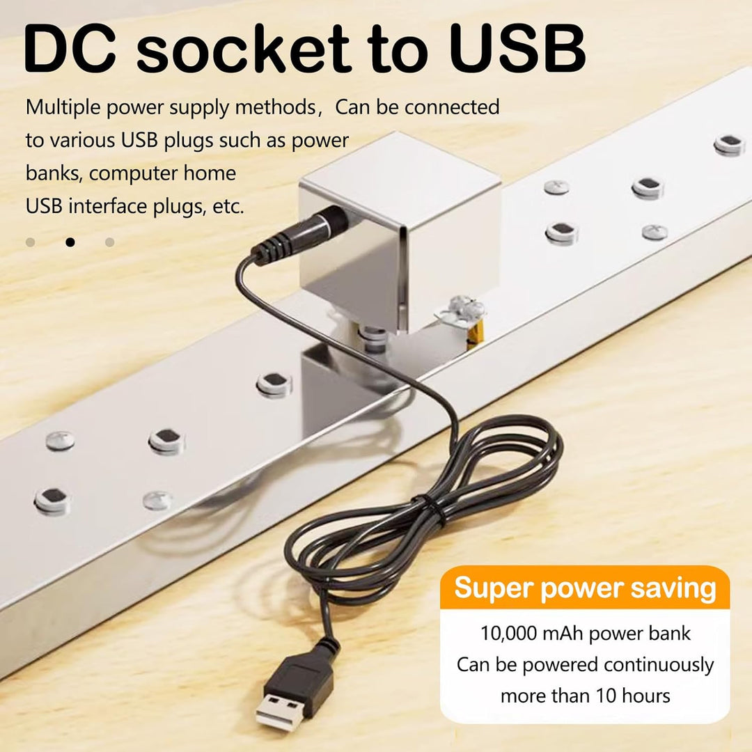 Elektrischer Drehspiess, 50 cm Grillspiessdreher Edelstahl Mit USB Motor 5 U/Min 9 Loch Schaschlik D