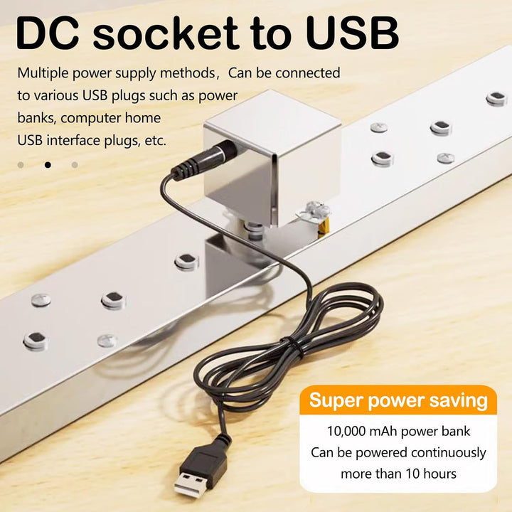 Elektrischer Drehspiess, 50 cm Grillspiessdreher Edelstahl Mit USB Motor 5 U/Min 9 Loch Schaschlik D