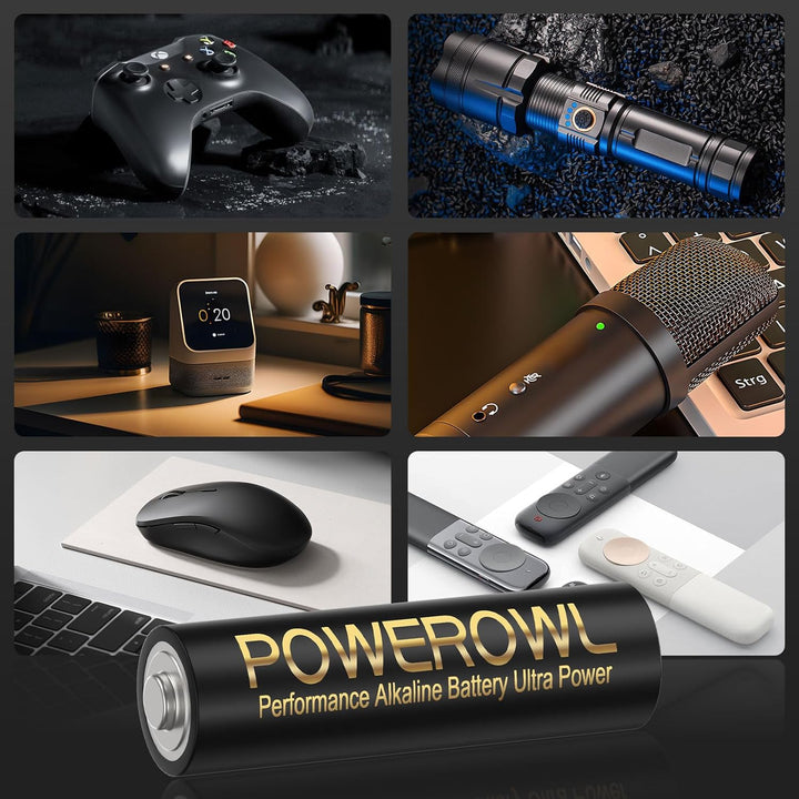 POWEROWL Batterien AAA Alkaline Hochleistungs 48 Stück 1,5 V langlebige AAA Batterie 10 Jahre Haltba