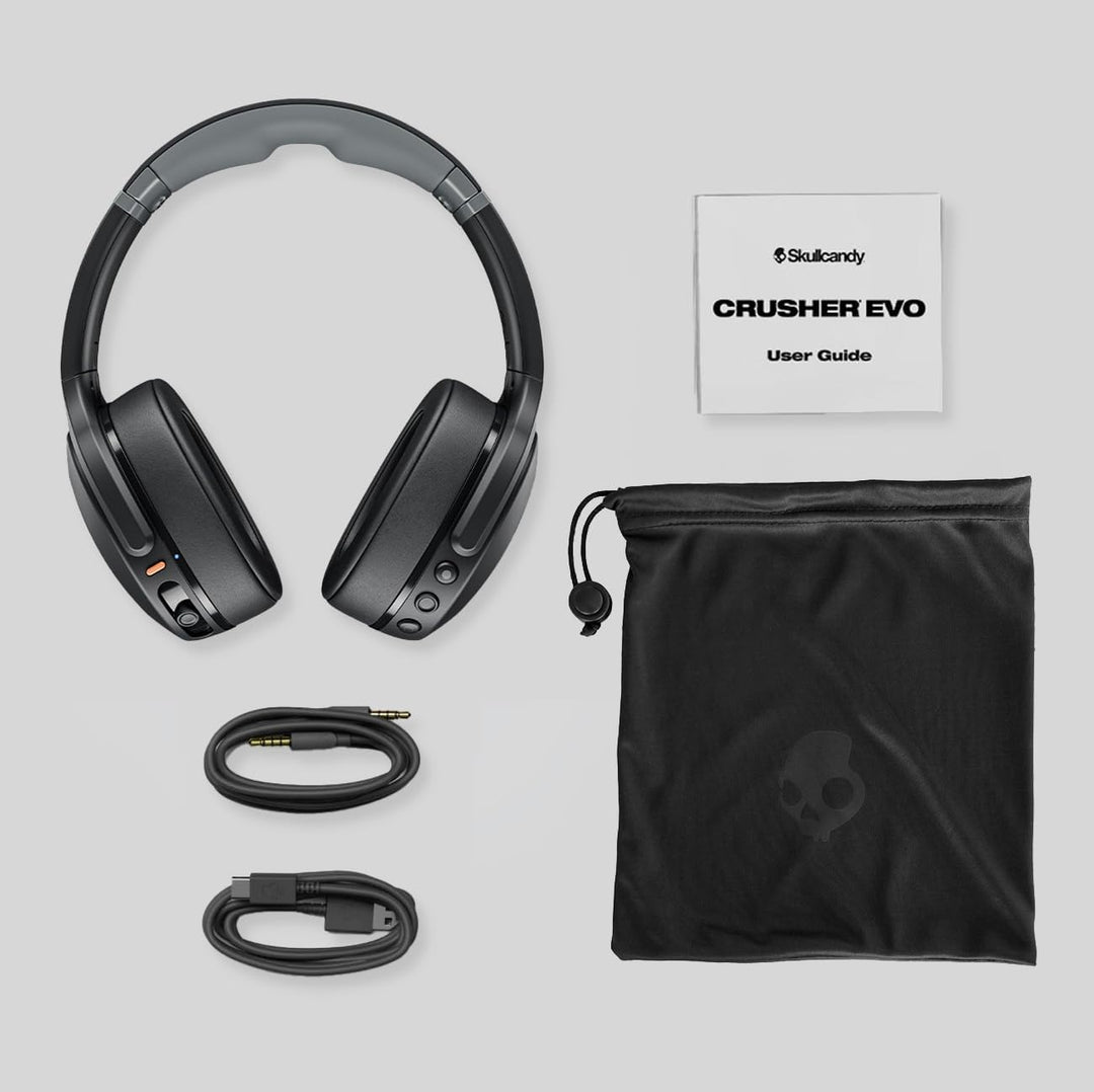 Skullcandy Crusher Evo Wireless Bluetooth Headphones with Multi-Sensory Bass, Noise Isolating Over-E
