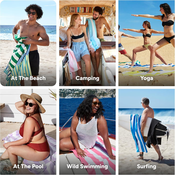 Dock &amp; Bay Strandhandtuch - Super saugfähig, trocknet schnell, ohne Sand - Kompakt, Leicht - 100% Re