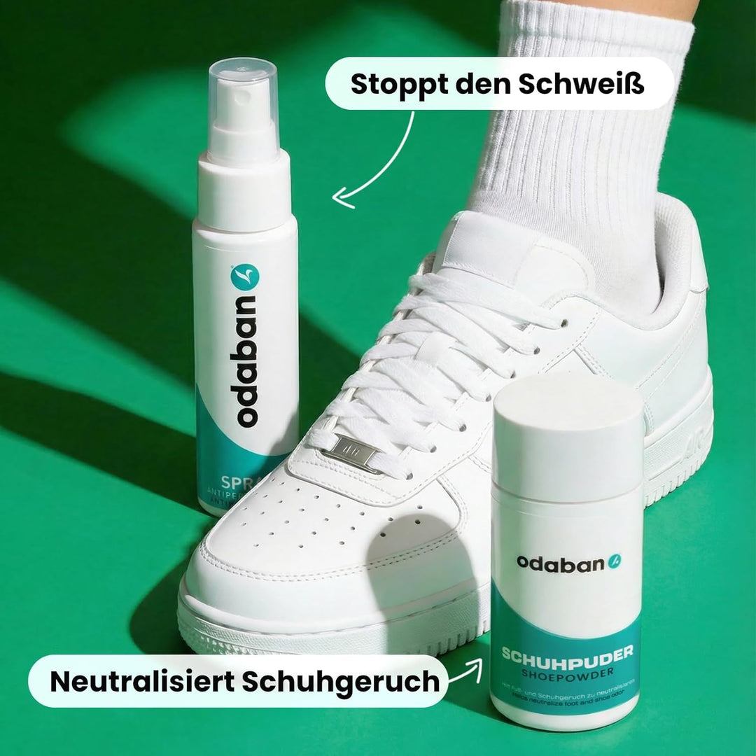 ODABAN Antiperspirant Deodorant Spray 30ml + Fuss- und Schuhpuder 50g