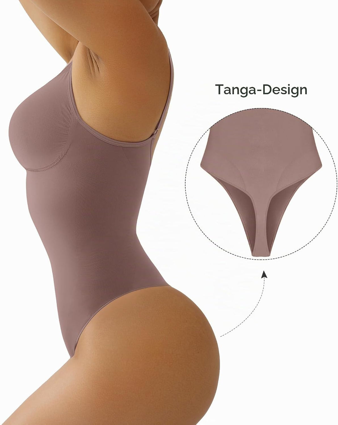 SHAPERX Shapewear Damen Bauchweg Bodysuit Formender Body Shaper Sculpting Tanga mit Verstellbarer Sc