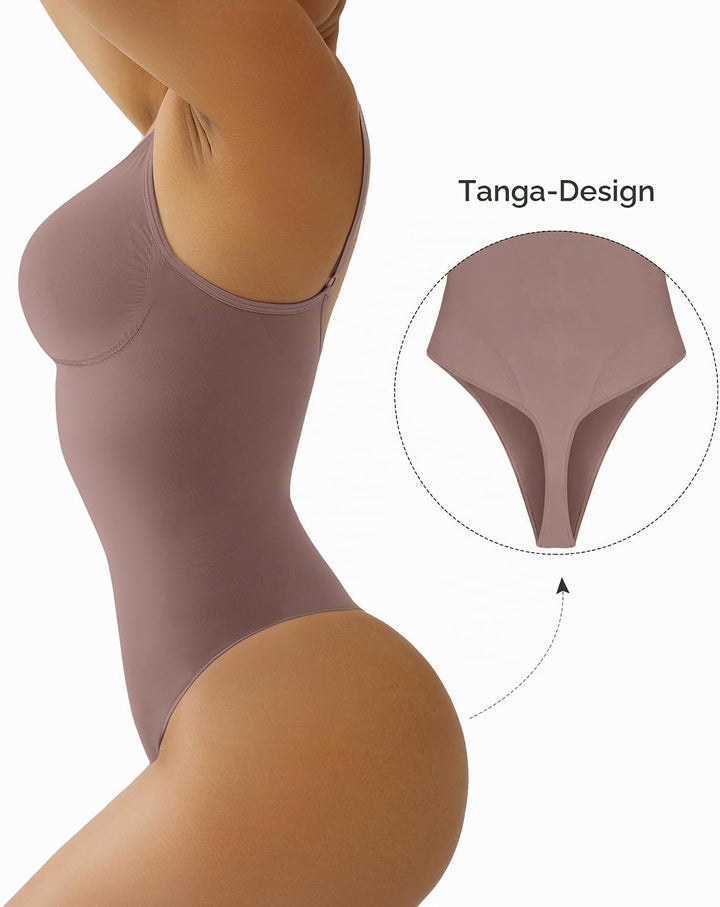 SHAPERX Shapewear Damen Bauchweg Bodysuit Formender Body Shaper Sculpting Tanga mit Verstellbarer Sc