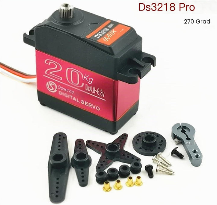 YUNIQUE DEUTSCHLAND Digitaler Servomotor DS3218 PRO 6 V 20 kg mit 25 T Nocken für Roboterwagen Model