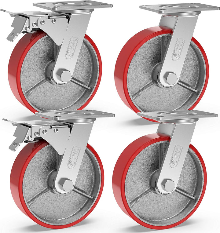 GBL - 4 Möbelrollen 150mm 1280KG Transportrollen Werkbank Lenkrollen ohne Bremse Schwerlastrollen Ro