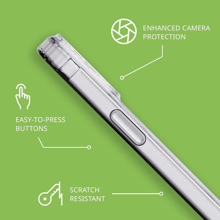 Tech21 Evo Clear Handyhülle für iPhone 15 Plus - Kompatibel mit MagSafe - Transparent - Wissenschaft