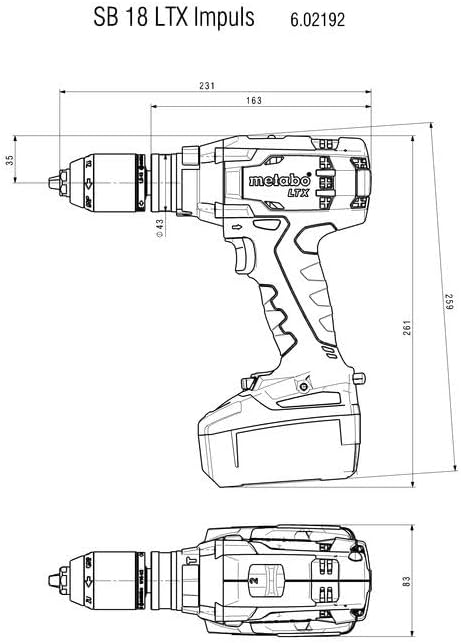 Metabo Akku-Schlagbohrschrauber SB 18 LTX Impuls (602192840) 18V ; metaBOX 145 L, Akkuspannung: 18 V
