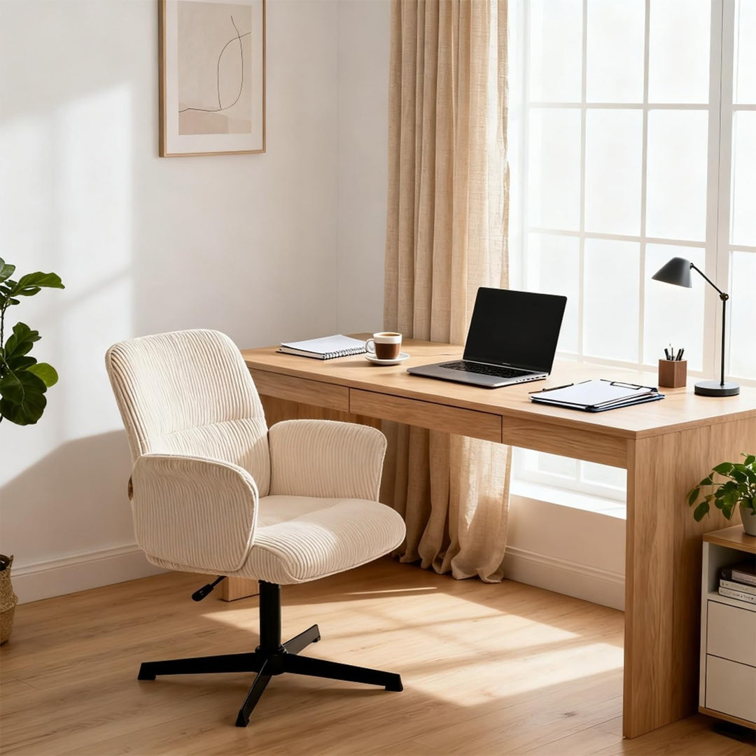 MEUBLE Cosy Bürostuhl Ergonomisch Schreibtischstuhl mit höhenverstellbar Armlehnen 360° Drehbar Schm