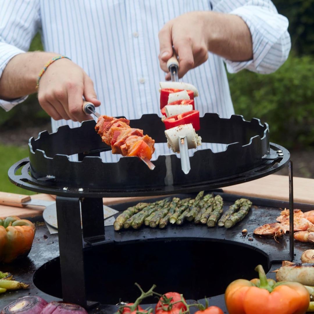 Barbecook Spiesshalter Dynamic Centre, Ring für Spiesse 36 cm - Perfekt für den offenen Holzgrill Ne
