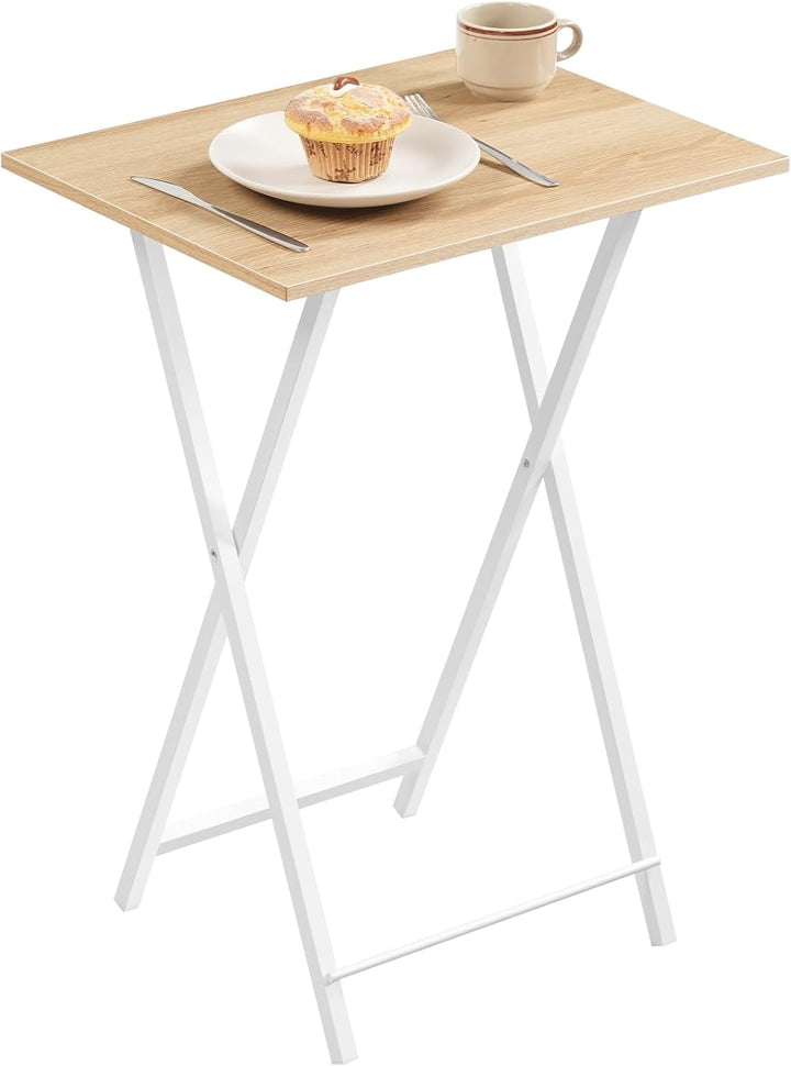 HOOBRO Beistelltisch, Klappbar Tablett Tisch, Sofatisch, TV Tray im Industriestil, Einfach Montierba
