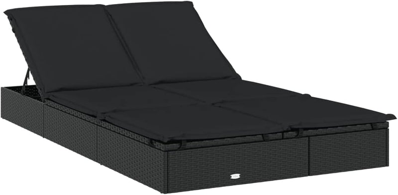 Festnight Sonnenliege 2 Personen mit Dach doppelliege Outdoor gartenliege 2 Personen Rattan gartenli