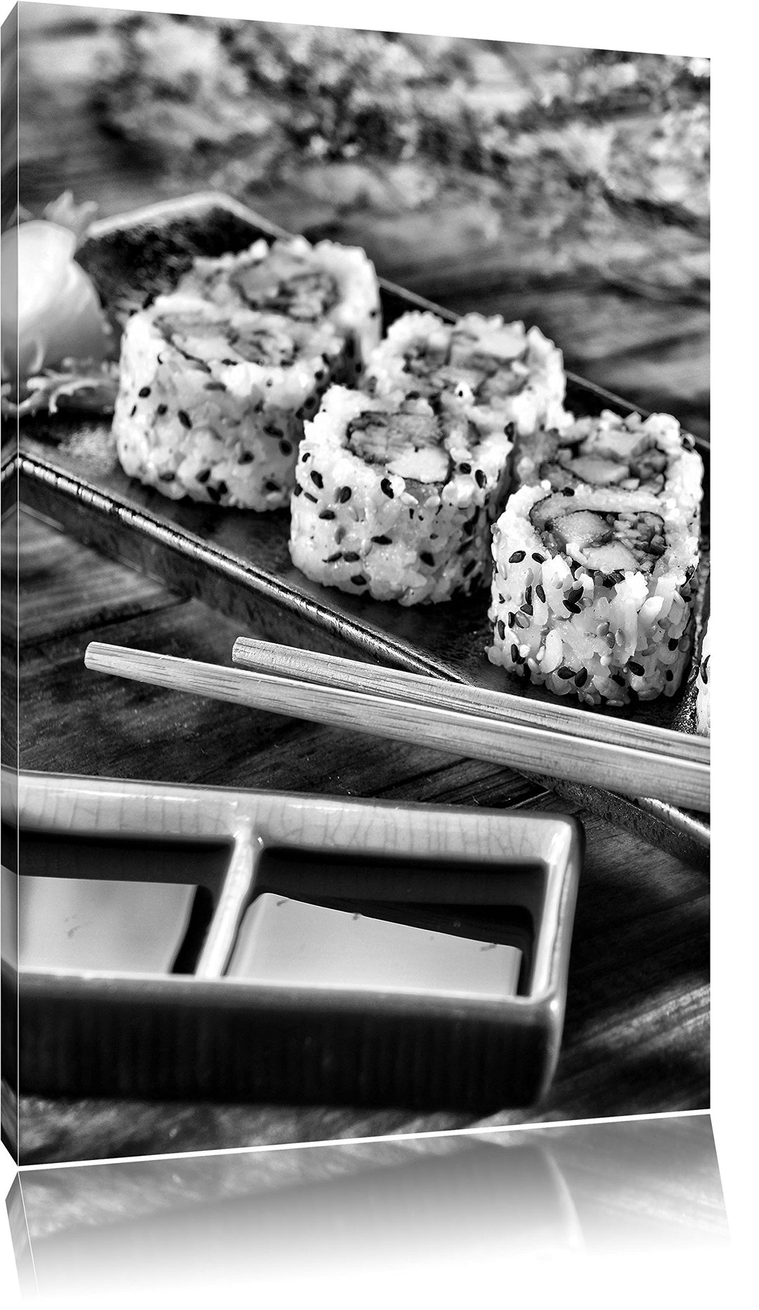 Pixxprint Delikate Inside Out Sushi Rollen als Leinwandbild/Grösse: 100x70 / Wandbild/Kunstdruck/fer