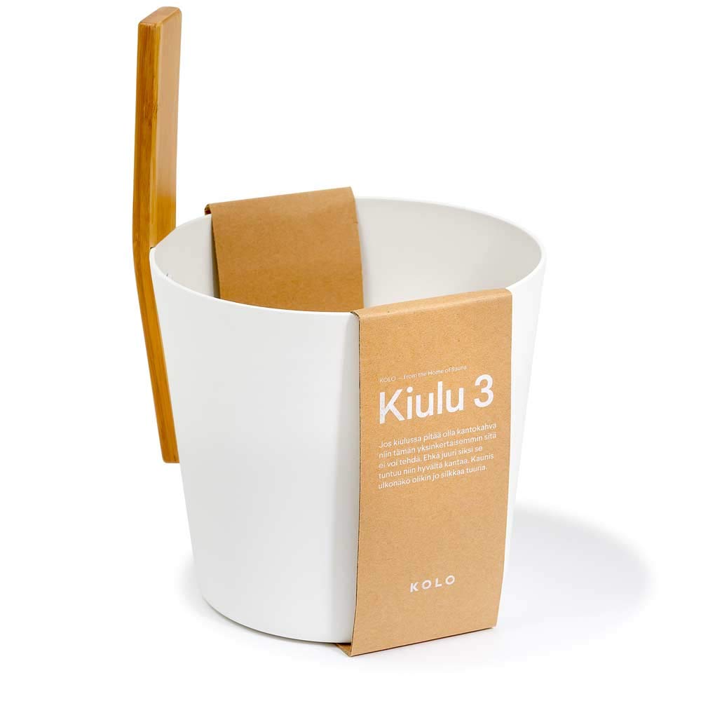 KOLO Sauna Kübel 3 + Kelle weiss + 2x Bürste/Saunaset/Saunaeimer, KOLO Sauna Kübel 3 + Kelle weiss +