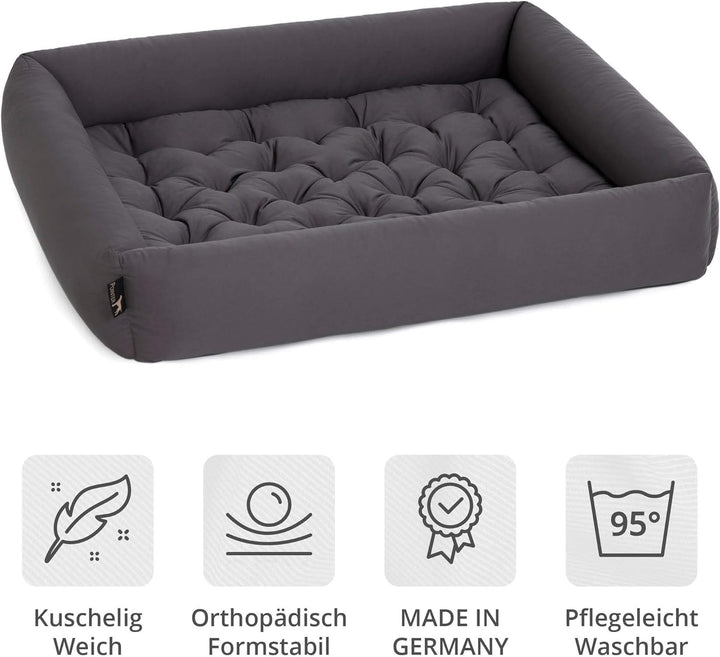Doctor Bark Pointer | Hundebett mit Hundekissen - orthopädisch, waschbar, bequem (XL - 90x80 cm, Ant