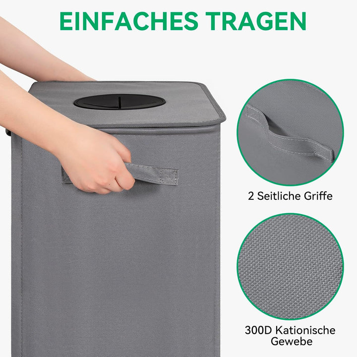 WOWLIVE Pfandflaschen Sammelbehälter,110L Flaschensammler Leergut mit Deckel &amp; 2 Tragetasche,Flasche