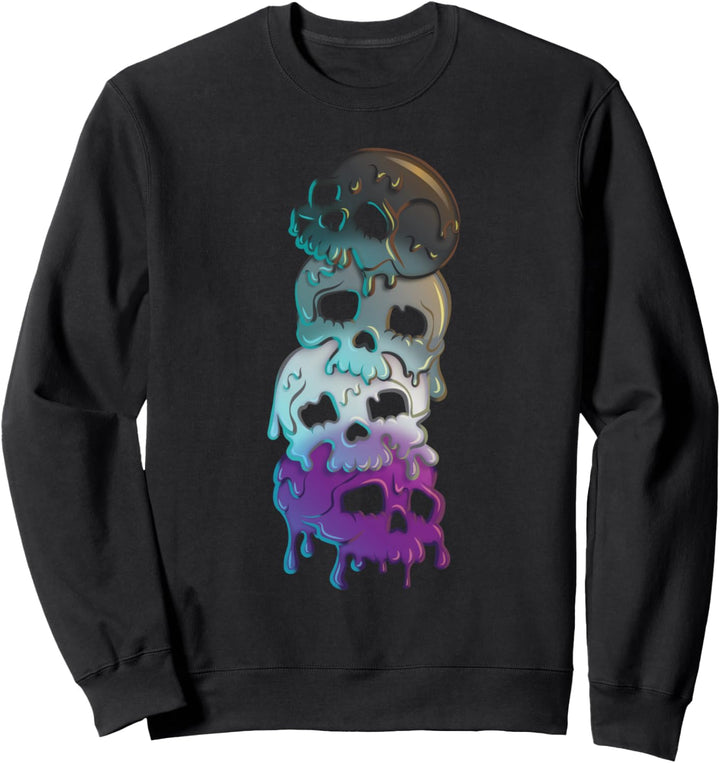 Asexual Pride-Flagge Gothik-Schädel Sweatshirt
