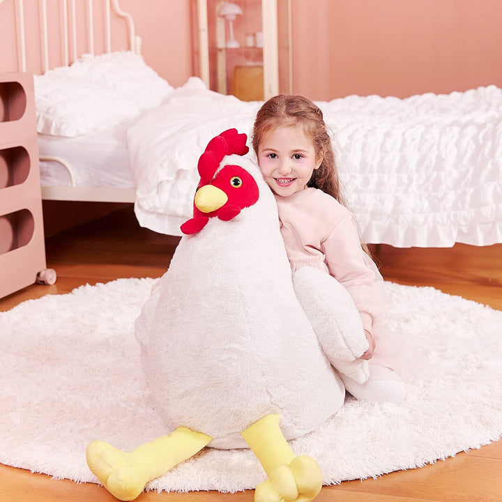 IKASA Gross Huhn Kuscheltier Riesen Henne Stofftier,60cm Gross Plüschtier Riesige Plüsch Spielzeug,J