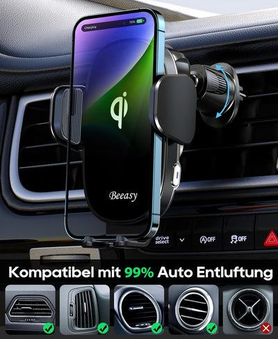 Beeasy 15W Handyhalterung Auto Mit Ladefunktion - Wireless Charger Auto Automatischer Qi Induktive L