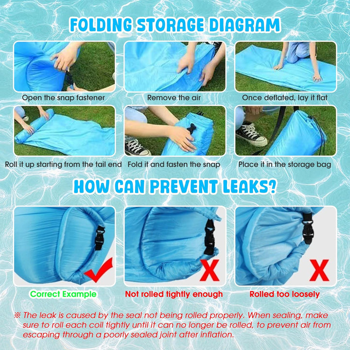 Aufblasbares Sofa, Tragbares Aufblasbarer wasserdichtes Lounger Schlafsack integriertem Seitentasche