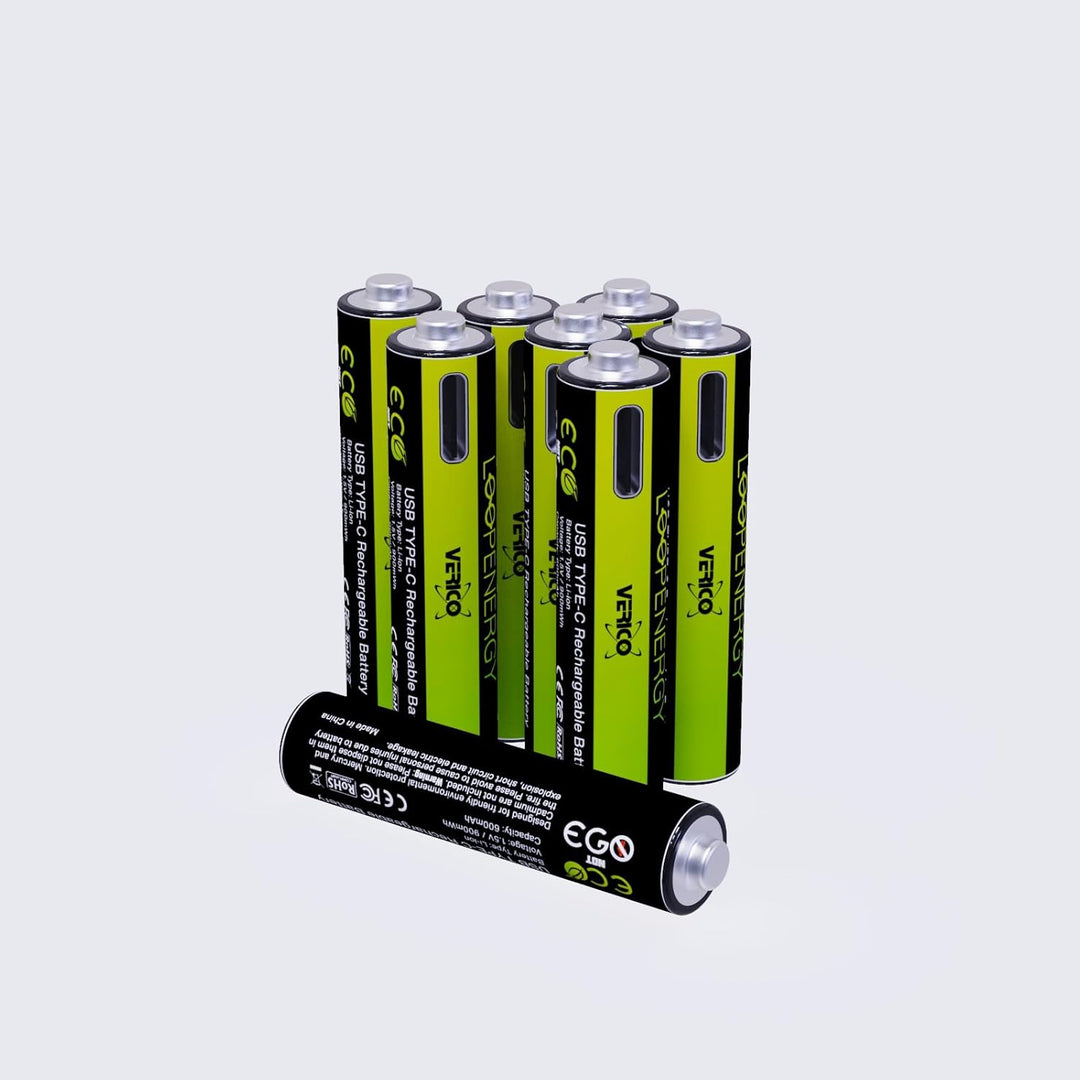 VERICO LoopEnergy AA 2550 Wiederaufladbare USB-C Batterie AA 1,5V 2550mWh (1700mAh) Li-Ion, Schnelll