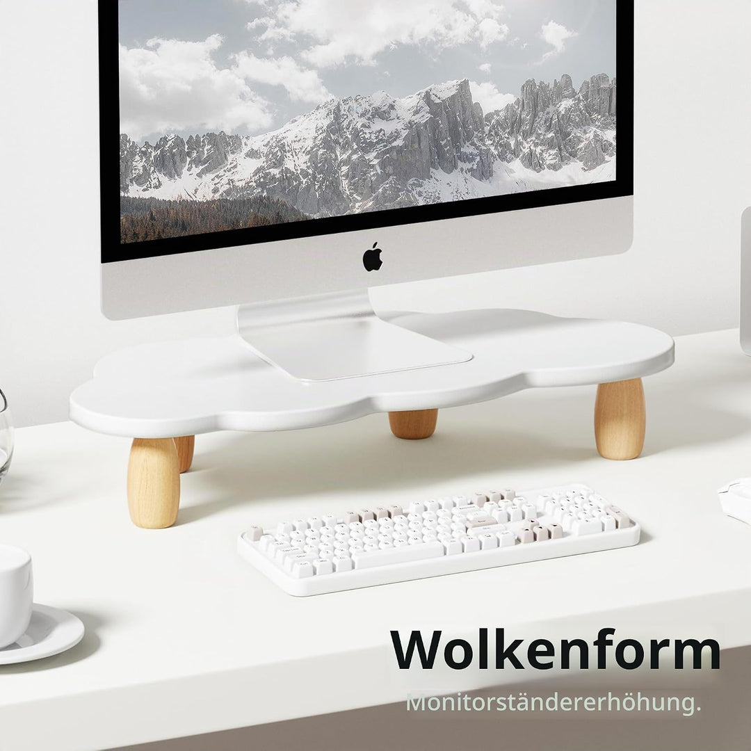 Monitorständer, Wolkenform, stabiles Holz, Computer-Monitor-Ständer, Mehrzweck-Ständer, Desktop-Orga
