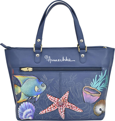 Anuschka Women's Echtleder Medium Tote - Handbemalte Handwerkskunst Mystical Reef, Mystical Reef