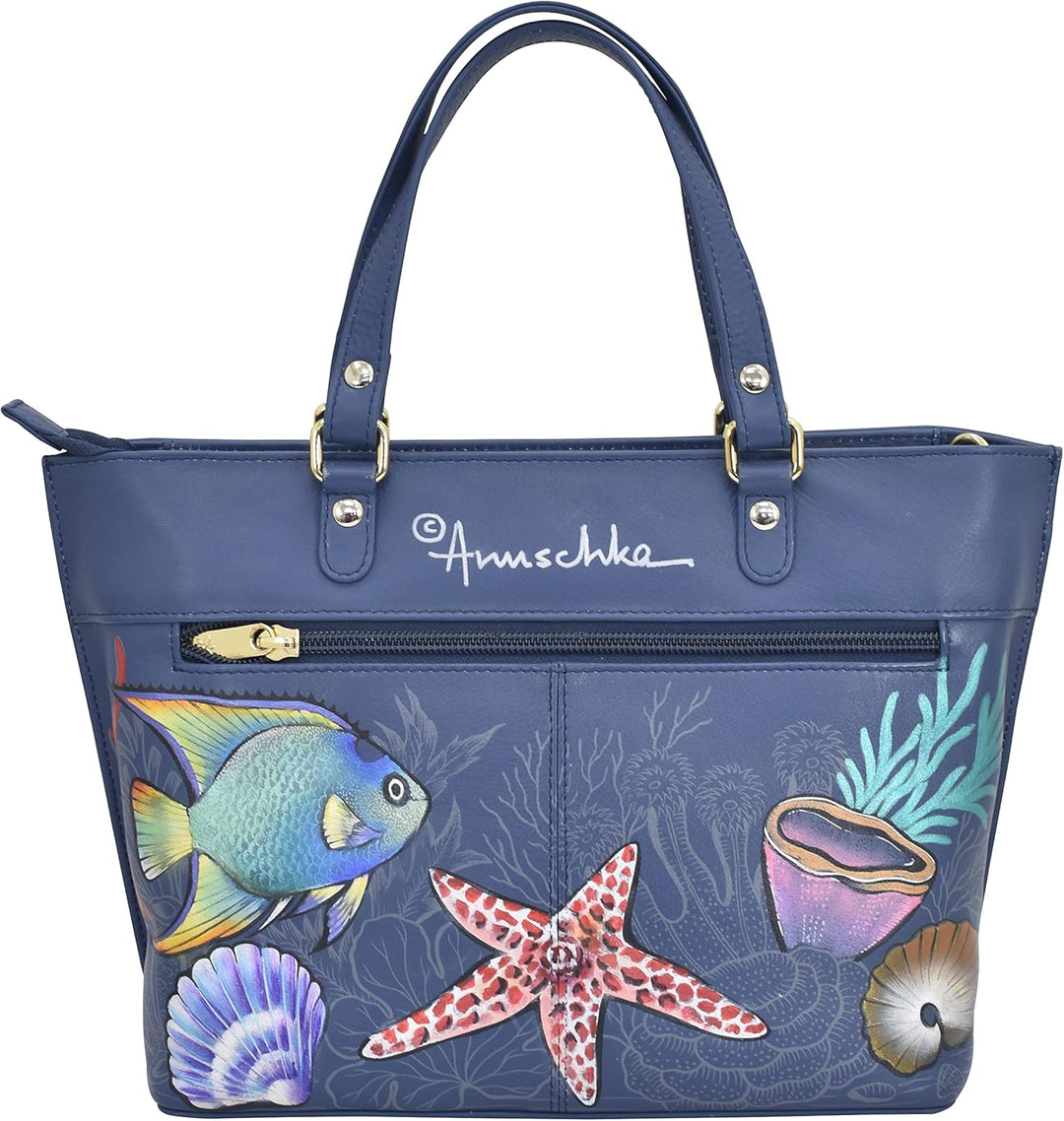 Anuschka Women's Echtleder Medium Tote - Handbemalte Handwerkskunst Mystical Reef, Mystical Reef