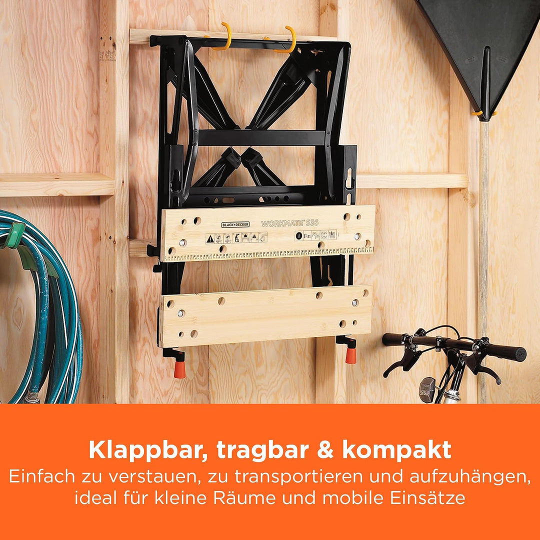 Black+Decker flexible Werkbank WM536 mit grosser Arbeitsfläche – Höhenverstellbar und einfach handzu