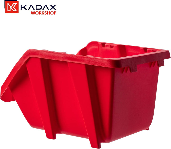 KADAX Werkstatt-Stapelkiste, kleine Sortierbox aus PP Kunststoff, Sichtlagerbox in verschiedenen Grö