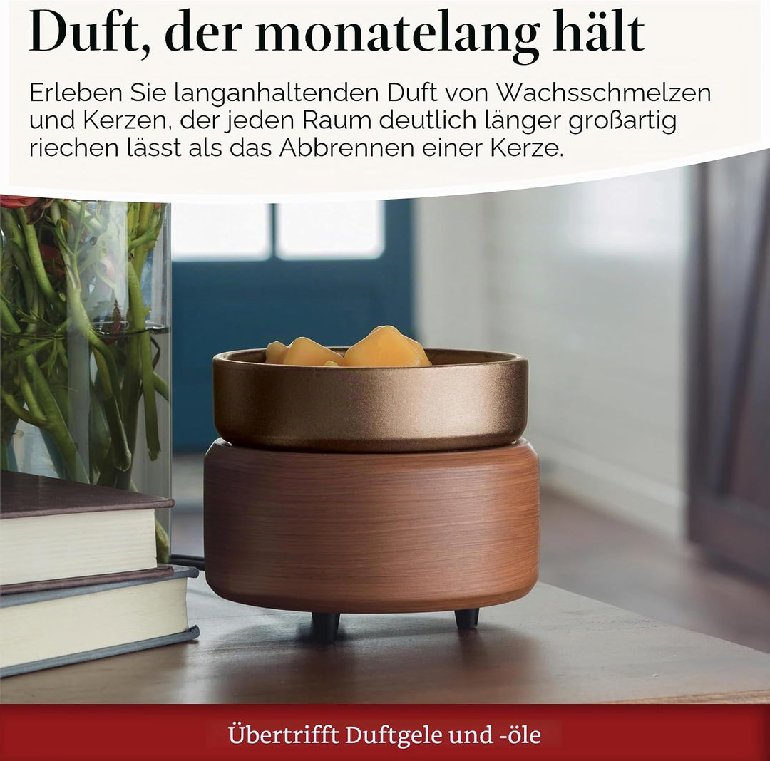 CANDLE WARMERS ETC 2 in 1 Kerzen- und Duftwärmer zum Erwärmen von Duftkerzen oder Wachsschmelzen und