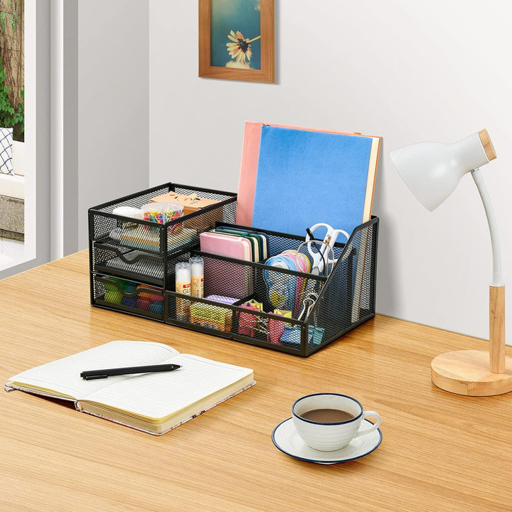 Marbrasse Mesh-Schreibtisch-Organizer mit Schubladen, multifunktionaler Schreibtisch-Organizer und Z