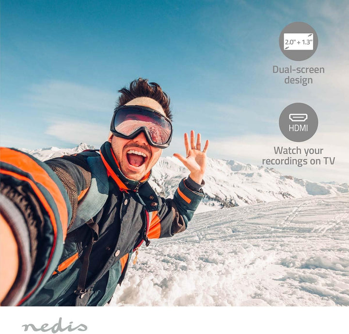 Nedis Action Cam | 4K@30fps | 16 MPixel | Wasserdicht bis: 30.0 m | 90 min | Wi-Fi | App erhältlich