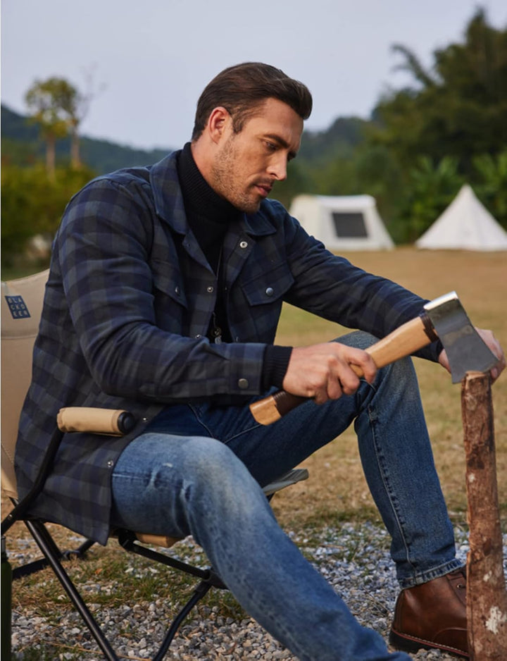 COOFANDY Herren Hemd Flanellhemd Kariert Gefüttert Holzfällerhemd Langarm Casual Button Down Winter